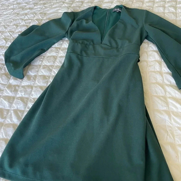 Lulus green front tie mini dress - Picture 3 of 8